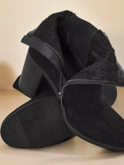 Eko-zamszowe damskie botki na słupku Cesios Botki Z Delikatnym Ociepleniem|Botki Na Słupku