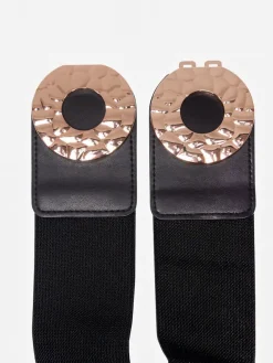 Discount Elastyczny pasek z ozdobną złotą klamrą Damskie Paski