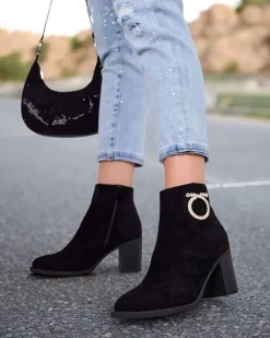 Discount Eleganckie botki damskie Osiom Botki Z Delikatnym Ociepleniem|Botki Na Słupku