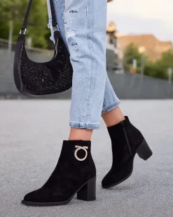 Discount Eleganckie botki damskie Osiom Botki Z Delikatnym Ociepleniem|Botki Na Słupku