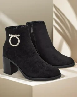 Discount Eleganckie botki damskie Osiom Botki Z Delikatnym Ociepleniem|Botki Na Słupku