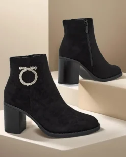 Discount Eleganckie botki damskie Osiom Botki Z Delikatnym Ociepleniem|Botki Na Słupku