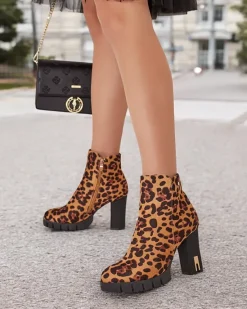 New Eleganckie botki damskie Towir Botki Z Delikatnym Ociepleniem|Botki Na Słupku