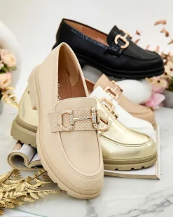 Discount Eleganckie mokasyny damskie Fix Mokasyny Na Płaskiej Podeszwie