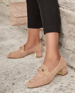 Hot Eleganckie mokasyny damskie na niskim słupku Orino Półbuty|Mokasyny Na Obcasie