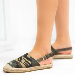 Hot Espadryle z odkrytą piętą w moro Daisy Espadryle Płaskie