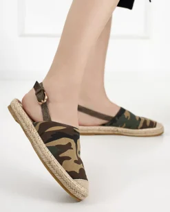 Hot Espadryle z odkrytą piętą w moro Daisy Espadryle Płaskie