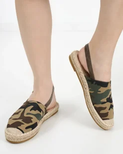 Hot Espadryle z odkrytą piętą w moro Daisy Espadryle Płaskie