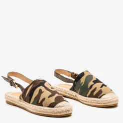 Hot Espadryle z odkrytą piętą w moro Daisy Espadryle Płaskie