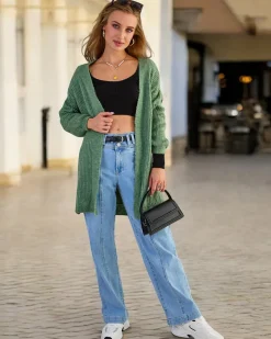 Best Fuksjowy damski sweter narzutka Swetry