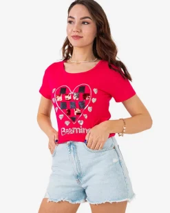 Discount damski t-shirt z printem Bluzki / Koszule / Koszulki