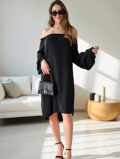 Sale Gładka damska sukienka a'la hiszpanka z falbankami Plus Size