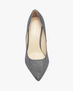 Clearance Grafitowe holograficzne damskie czółenka na szpilce Soddo Szpilki|Klasyczne