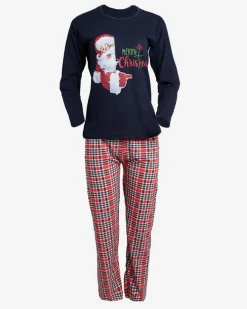 Best Granatowa damska 2-częściowa piżama ze świątecznym printem Piżamy