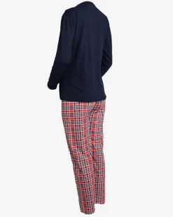 Best Granatowa damska 2-częściowa piżama ze świątecznym printem Piżamy