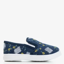 New Granatowe dziecięce tenisówki slip - on Inga Dziewczęce