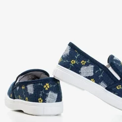 New Granatowe dziecięce tenisówki slip - on Inga Dziewczęce