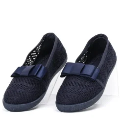 Clearance Granatowe dziewczęce tenisówki typu slip on Tabbi Dziewczęce