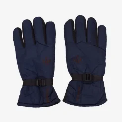 Sale Granatowe ocieplane rękawice męskie z regulacją w nadgarstku Rękawiczki