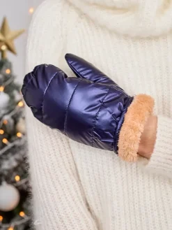 New Granatowe rękawiczki damskie Damskie Rękawiczki