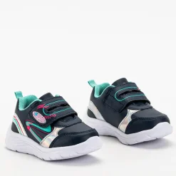 Outlet Granatowo - miętowe buty sportowe dziewczęce Mikorasi Dziewczęce