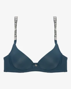 Discount gładki biustonosz push-up ze zdobionymi ramiączkami Codzienne