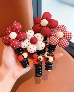 Discount Gumka do włosów sprężynka z kwiatuszkiem Blossom Coil Damskie Dziewczęce|Akcesoria Do Włosów