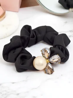 New Gumka do włosów z ozdobną perełką Pearl Satin Damskie Akcesoria Do Włosów