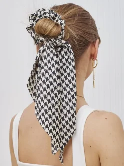 Sale Gumka do włosów ze wstążką w kratkę Kratella Damskie Akcesoria Do Włosów