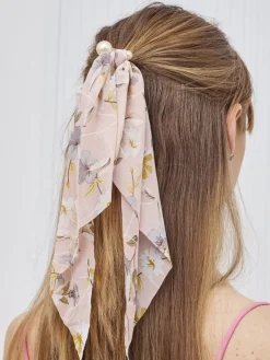 Best Gumka do włosów ze wstążką w kwiatuszki i perełkami Florennea Damskie Akcesoria Do Włosów