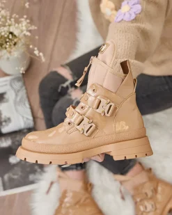 Best Jasnobrązowe damskie botki workery Hennobs Workery|Botki Bez Ocieplenia