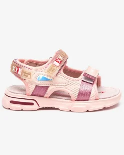 Online Jasnoróżowe sandały dziecięce na rzepy Mepoti Dziewczęce