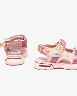 Online Jasnoróżowe sandały dziecięce na rzepy Mepoti Dziewczęce