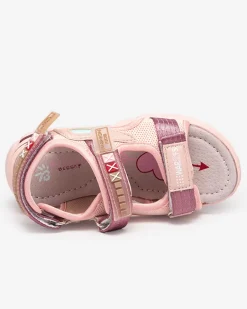 Online Jasnoróżowe sandały dziecięce na rzepy Mepoti Dziewczęce