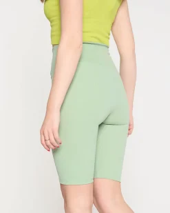Outlet Jasnozielone damskie legginsy kolarki Spodenki 3/4|Krótkie Spodenki