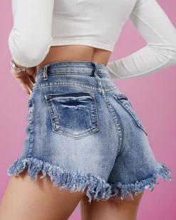 Sale Jeansowe damskie krótkie spodenki Krótkie Spodenki