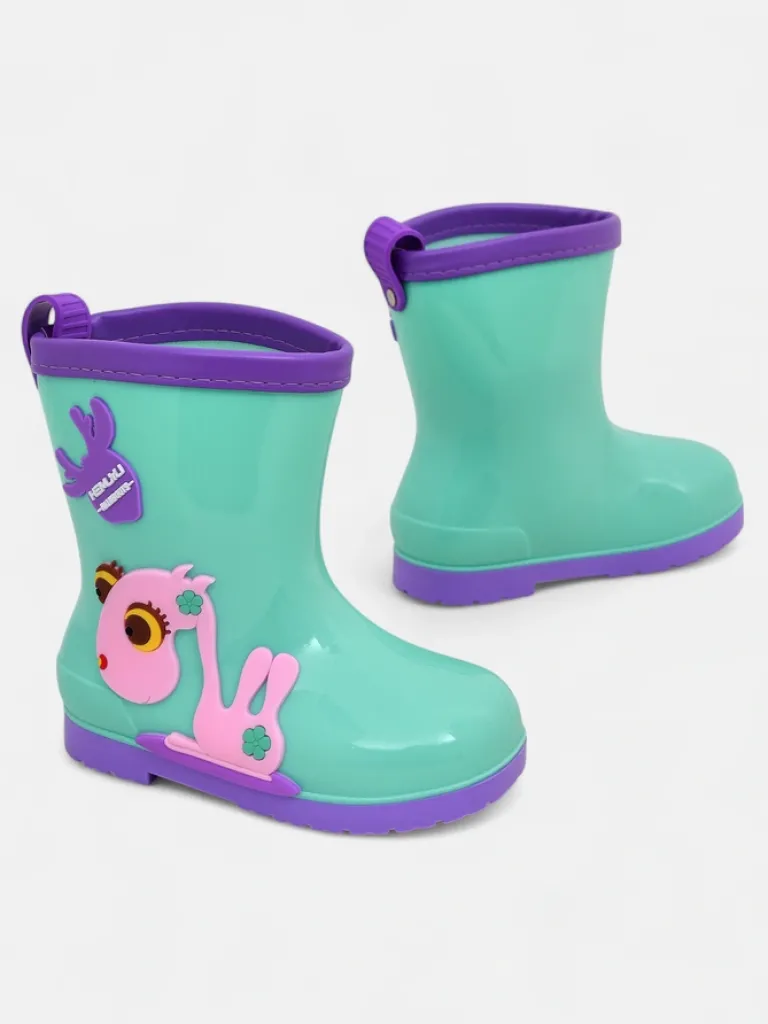 New Kalosze dziecięce z naszywkami Funny Time Chłopięce|Dziewczęce