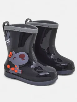 Hot Kalosze dziecięce z naszywkami Funny Time Chłopięce|Dziewczęce