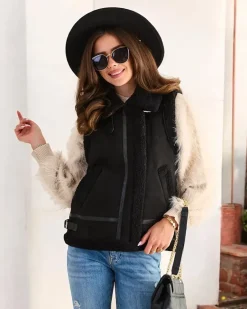 Online Kamizelka damska z kożuszkiem Kurtki / Marynarki / Płaszcze