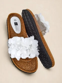 Sale Klapki damskie z kwiatuszkami Flora Soft Klapki Płaskie