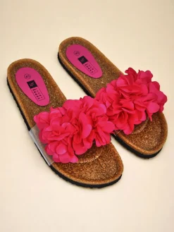 Sale Klapki damskie z kwiatuszkami Flora Soft Klapki Płaskie