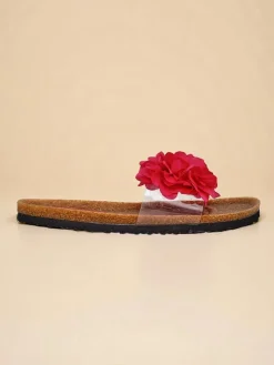 Sale Klapki damskie z kwiatuszkami Flora Soft Klapki Płaskie