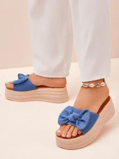 Discount Klapki damskie na platformie Givan Klapki Na Obcasie