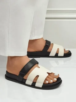 Clearance Klapki damskie z eko skóry FlexiComfi Klapki Płaskie