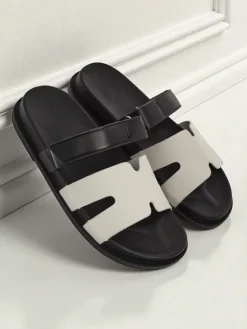 Clearance Klapki damskie z eko skóry FlexiComfi Klapki Płaskie