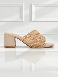 New Klapki damskie na obcasie typu słupek Sole Bloom Klapki Płaskie