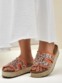 Online Klapki damskie z ozdobami Candy Candy Klapki Płaskie