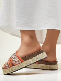 Online Klapki damskie z ozdobami Candy Candy Klapki Płaskie