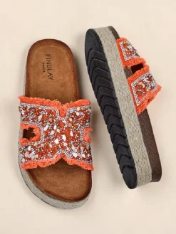 Online Klapki damskie z ozdobami Candy Candy Klapki Płaskie