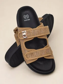 Best Klapki damskie z plecionką Delibeli Klapki Płaskie